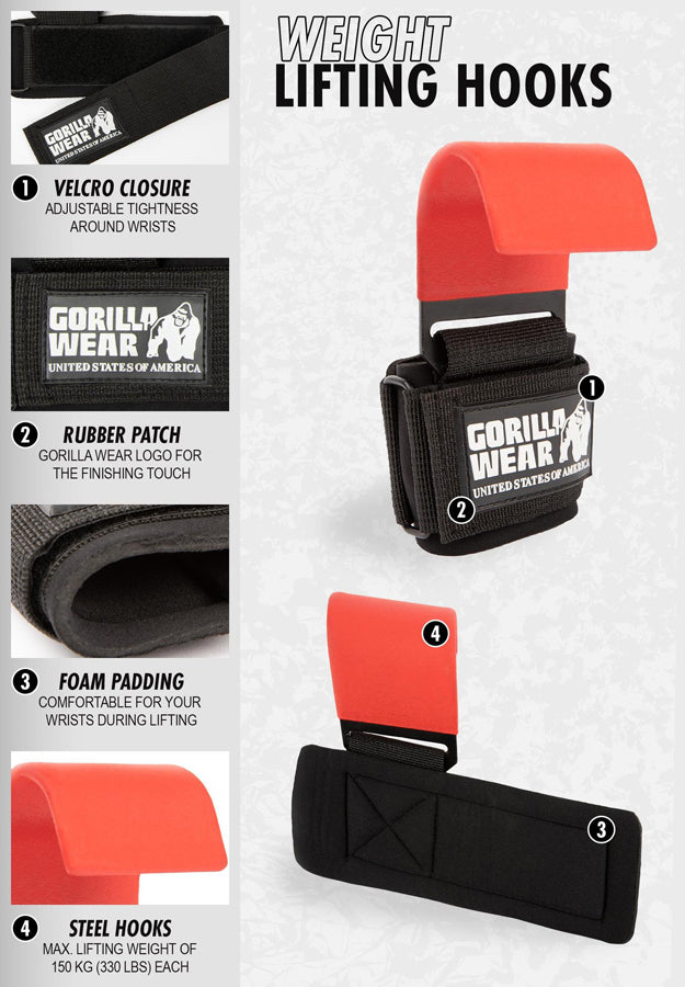 GORILLA WEAR Nostokoukut - MUSTA/PUNAINEN