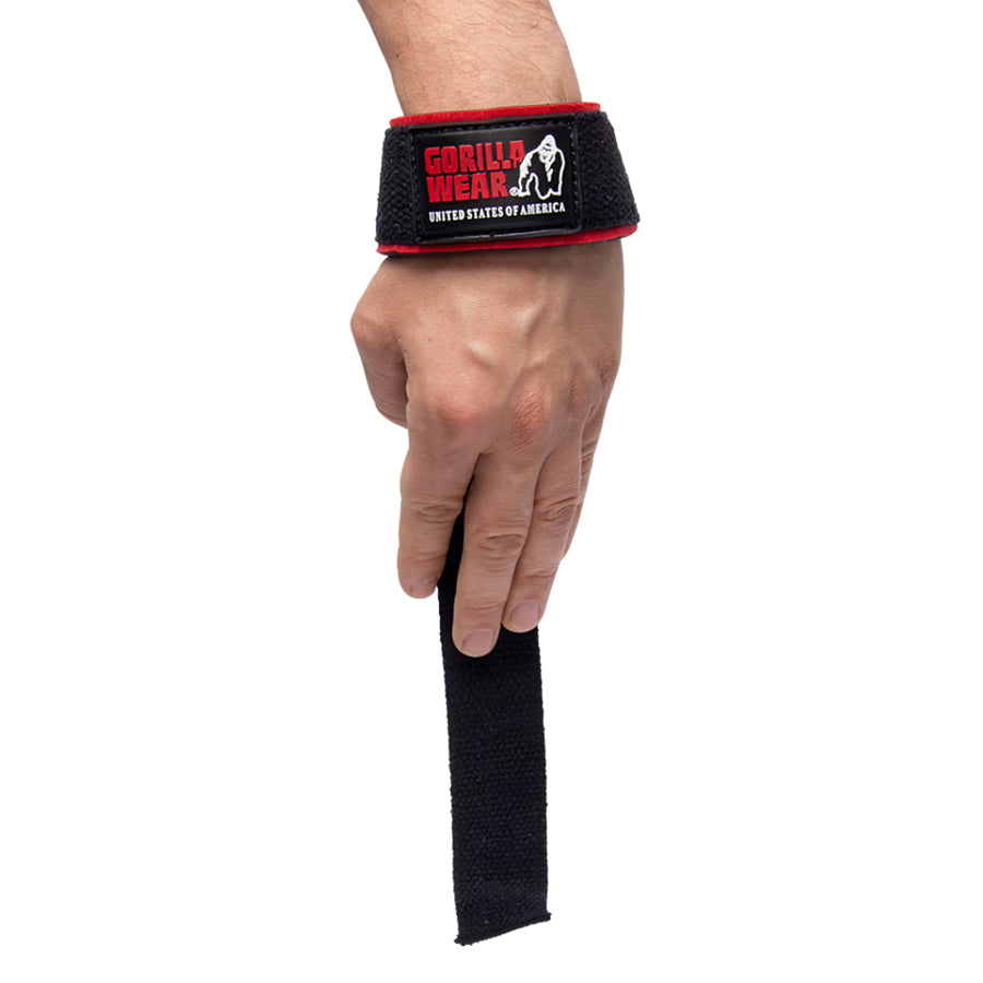 GORILLA WEAR Pehmustetut vetoremmit  - MUSTA/PUNAINEN
