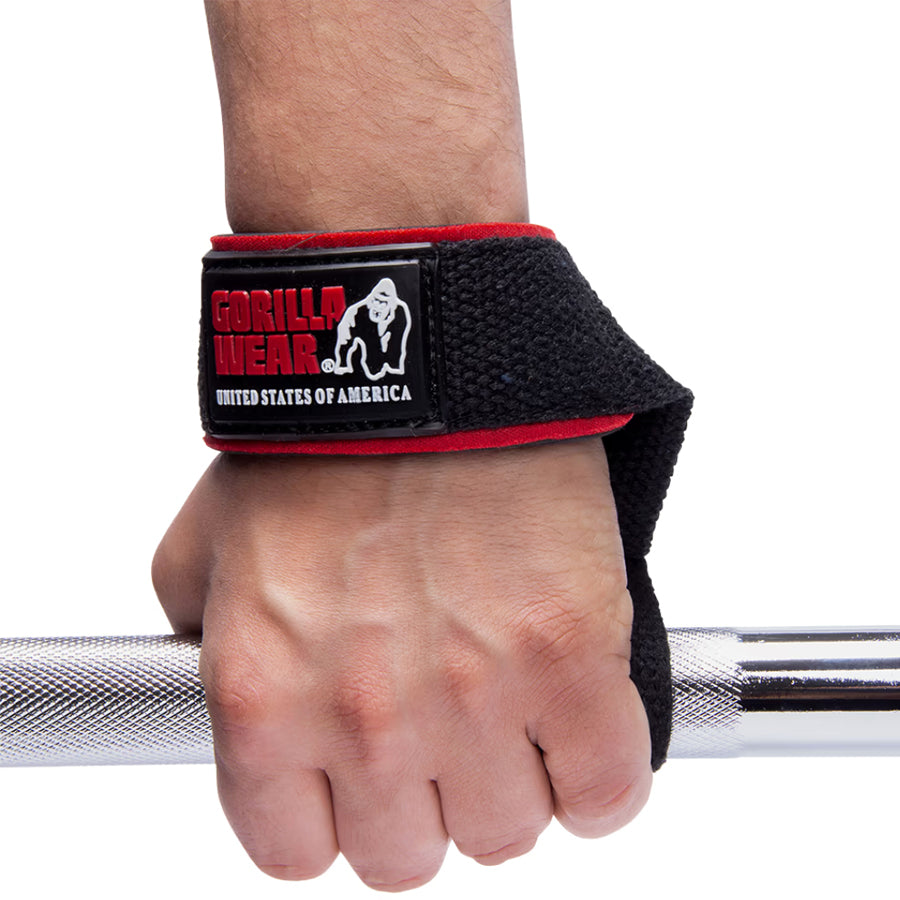 GORILLA WEAR Pehmustetut vetoremmit  - MUSTA/PUNAINEN