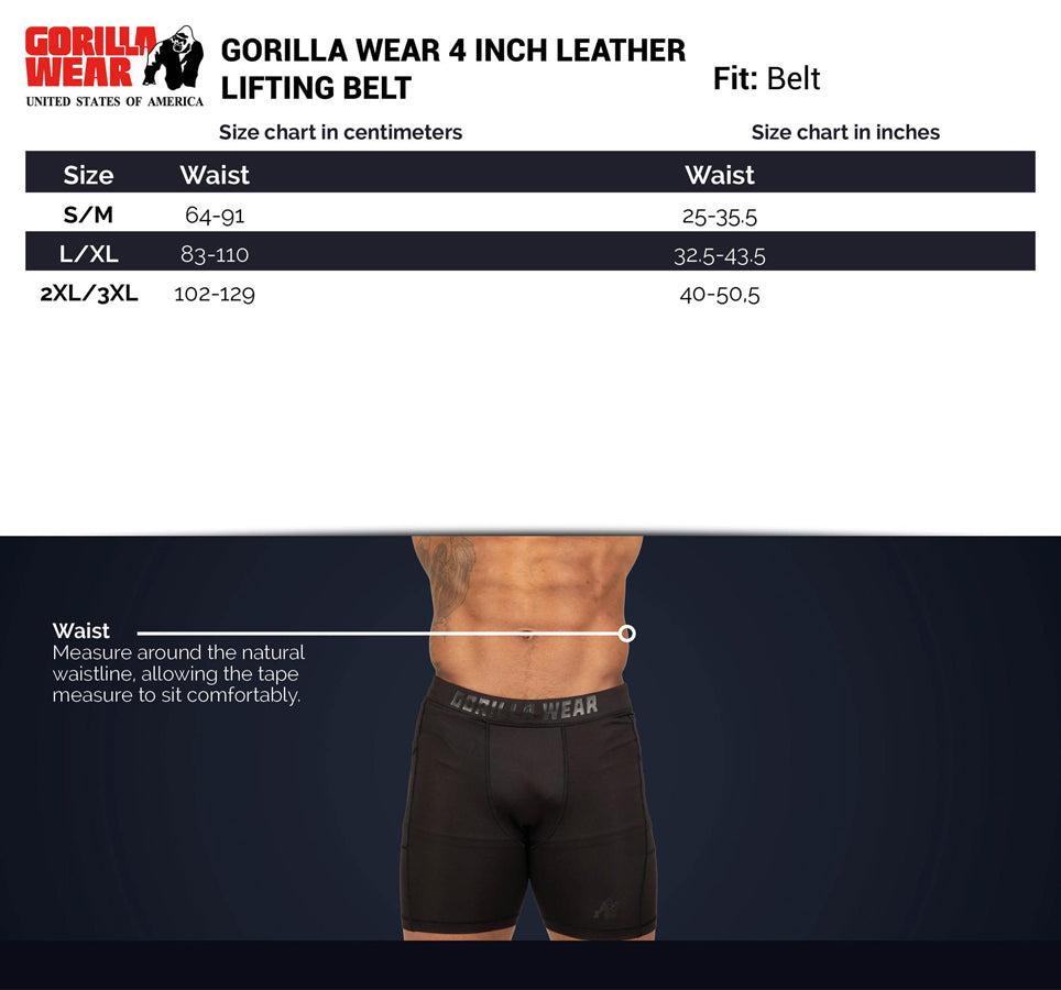 Gorilla Wear 4-inch Leather Lifting Belt RUSKEA
