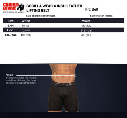 Gorilla Wear 4-inch Leather Lifting Belt RUSKEA