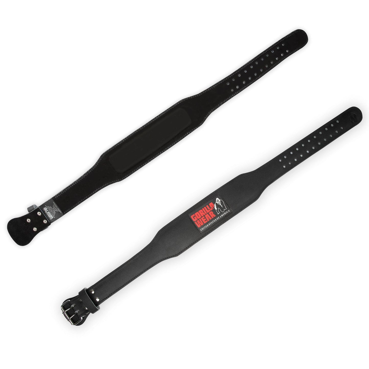 Gorilla Wear 4-inch Padded Leather Belt Musta/Punainen