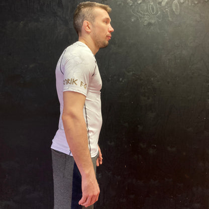 Rurik FG Lyhythihainen "Grappling" Rashguard, Marmori/Valkoinen