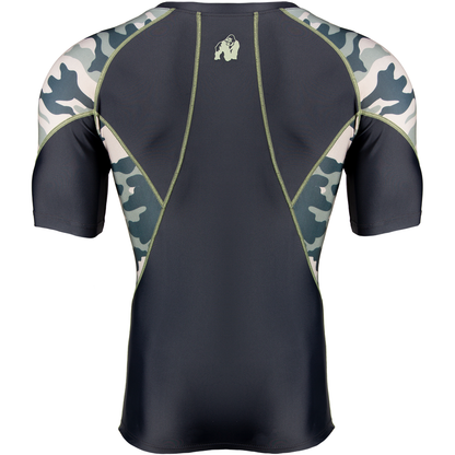 Gorilla wear Cypress Rashguar puristava keskipitkähihainen paita kuvattu takaa. Logo niskassa 