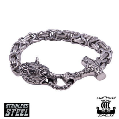 Rannekoru Northern Viking Jewelry "Byzantine Thor´s Hammer Wolf Head"