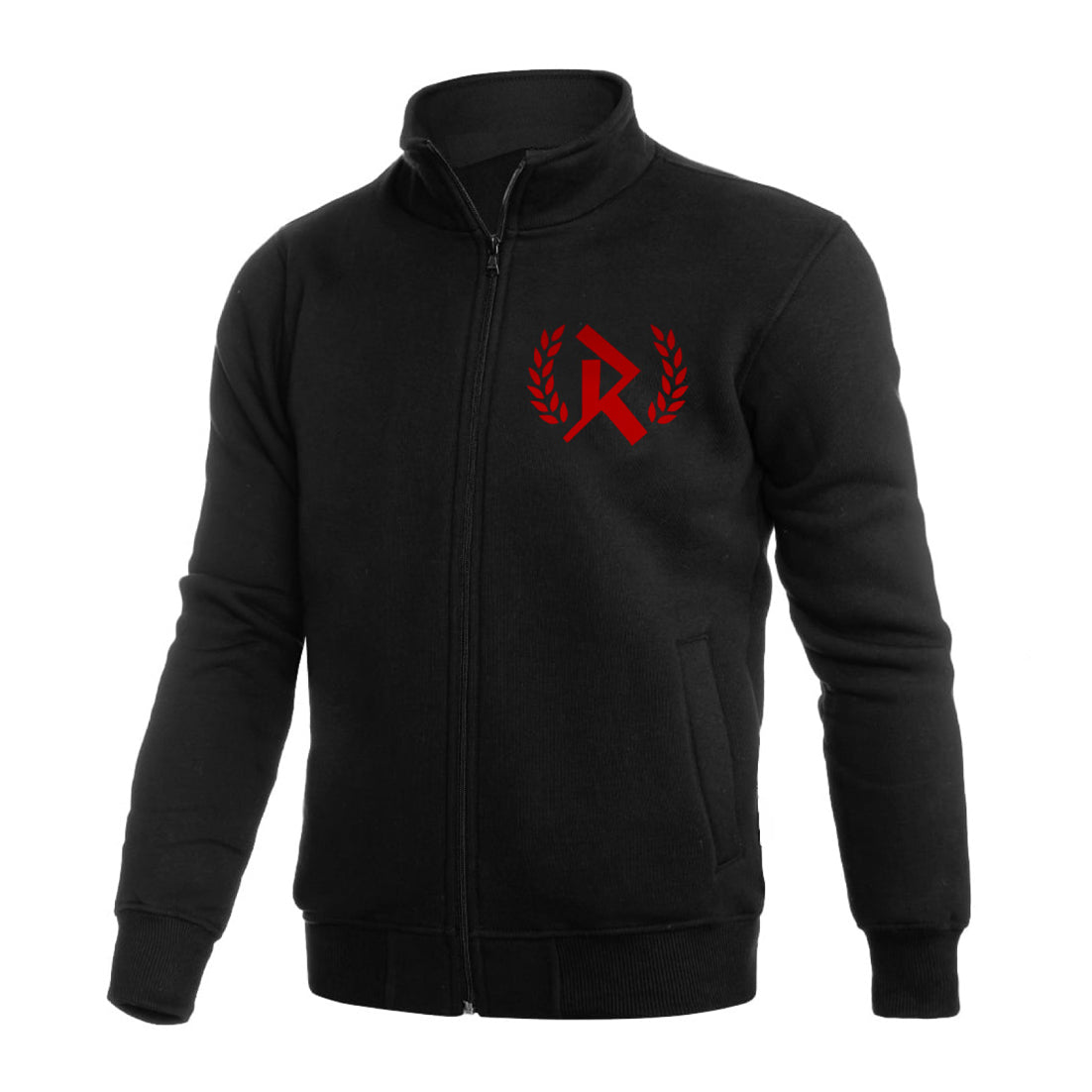  Rurik Fightgear korkeakauluksinen, vetoketjullinen takki. Brodeerattu logo rinnuksessa. Takki on valmistettu Euroopassa. Kuva edestä. PT-Combat - 100% suomalainen Rurik-asiantuntijasi!