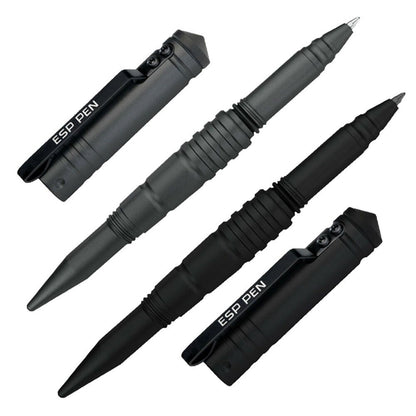ESP tactical pen kubotan jota voidaan käyttää Kubotanina sekä suljettuna että avattuna. Kanta soveltuu mm. hätätilanteessa lasin rikkomiseen. Iskun ja väännön kestävä rakenne.