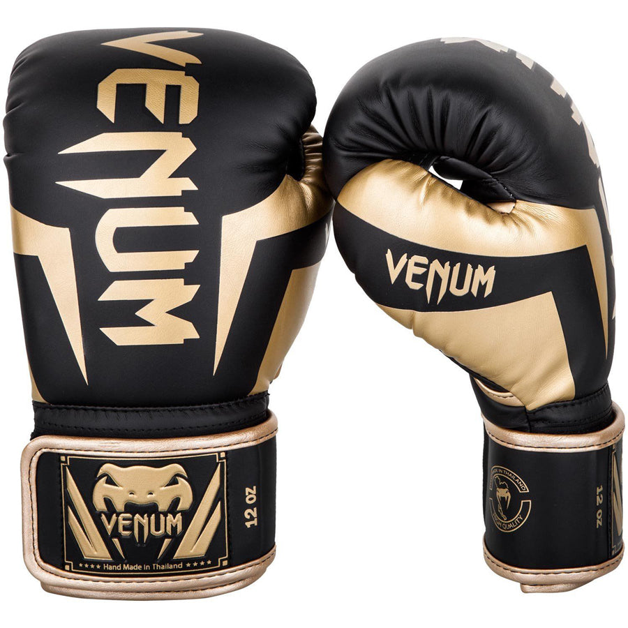 VENUM ELITE Nyrkkeilyhanskat - Musta/Kulta
